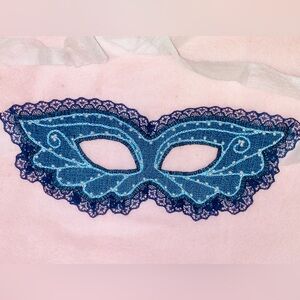 Blue Lace Masquerade Mask. Handmade